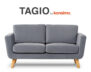 TAGIO Szara skandynawska sofa 2 osobowa szary - zdjęcie 9