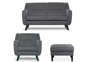 TERSO, https://dev1-mda.konsimo.pl/kolekcja/terso/ Zestaw mebli do salonu, 3 el. ciemny szary - zdjęcie