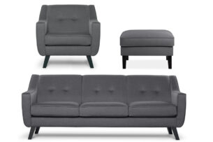TERSO, https://dev1-mda.konsimo.pl/kolekcja/terso/ Zestaw mebli do salonu, 3 el. ciemny szary - zdjęcie