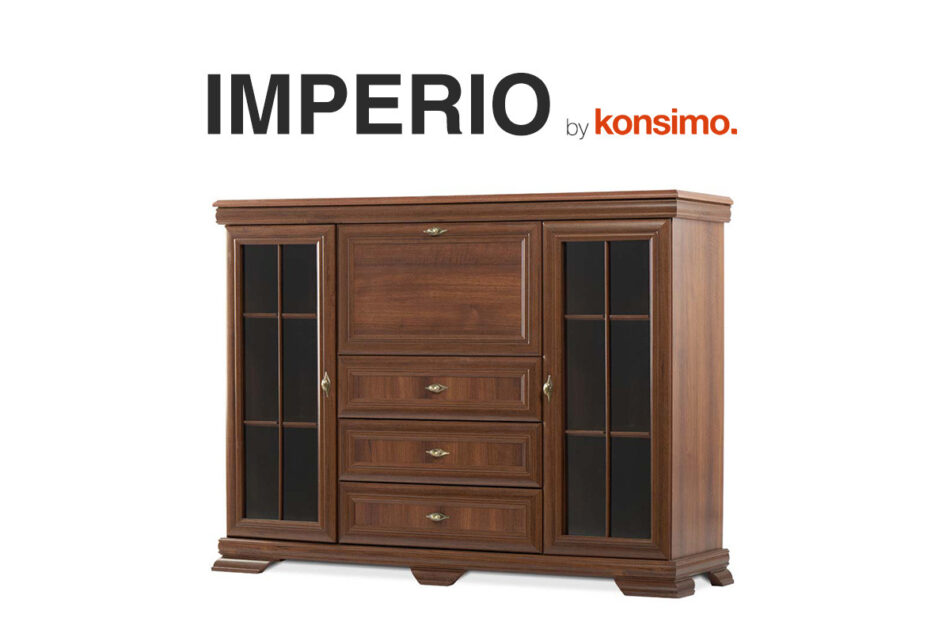 IMPERIO Witryna z barkiem orzech orzech - zdjęcie 8