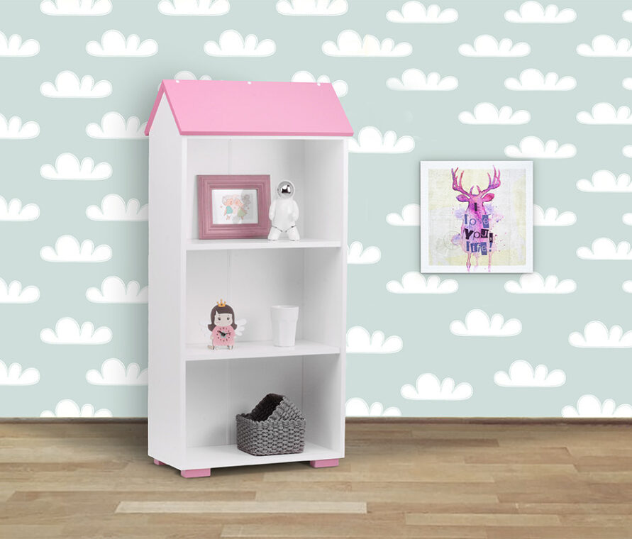 PABIS Zestaw meble do pokoju dziewczynki różowe 4 elementy biały/różowy - zdjęcie 2