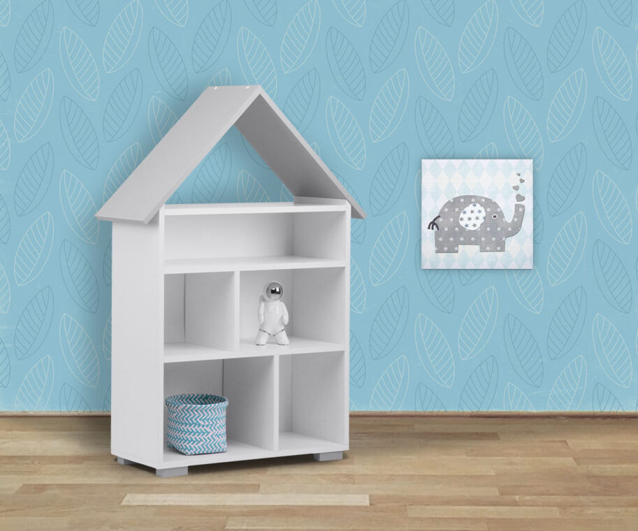 PABIS Zestaw meble do pokoju dziecka szare 4 elementy biały/szary - zdjęcie 1