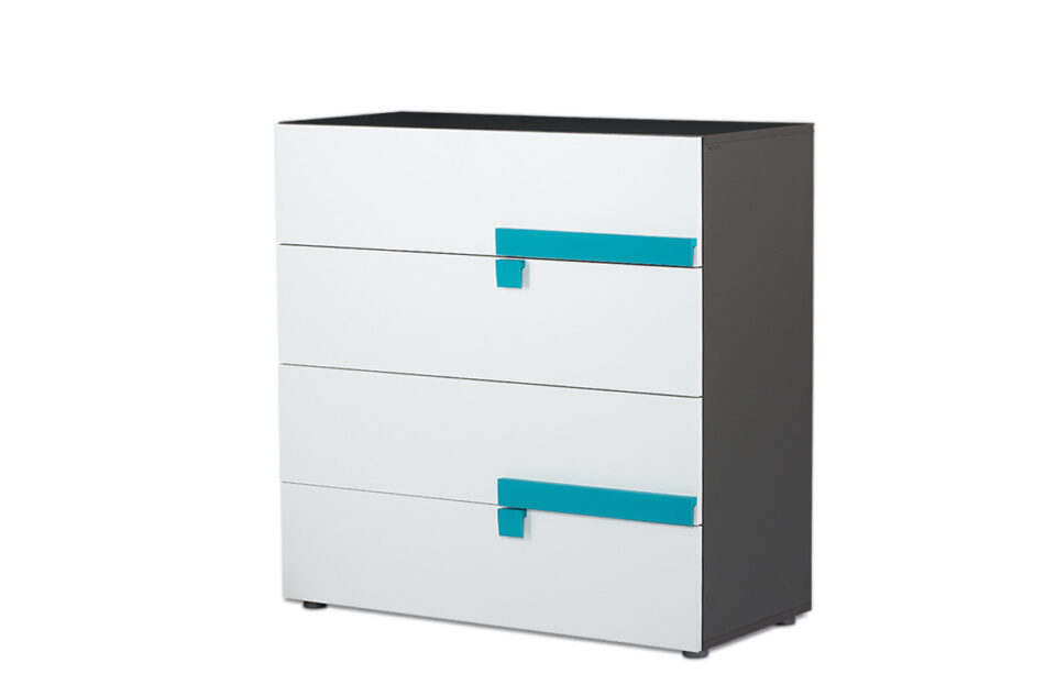 SHIBU Zestaw meble do pokoju dziecka 5 elementów  grafit/biały/niebieski - zdjęcie 1