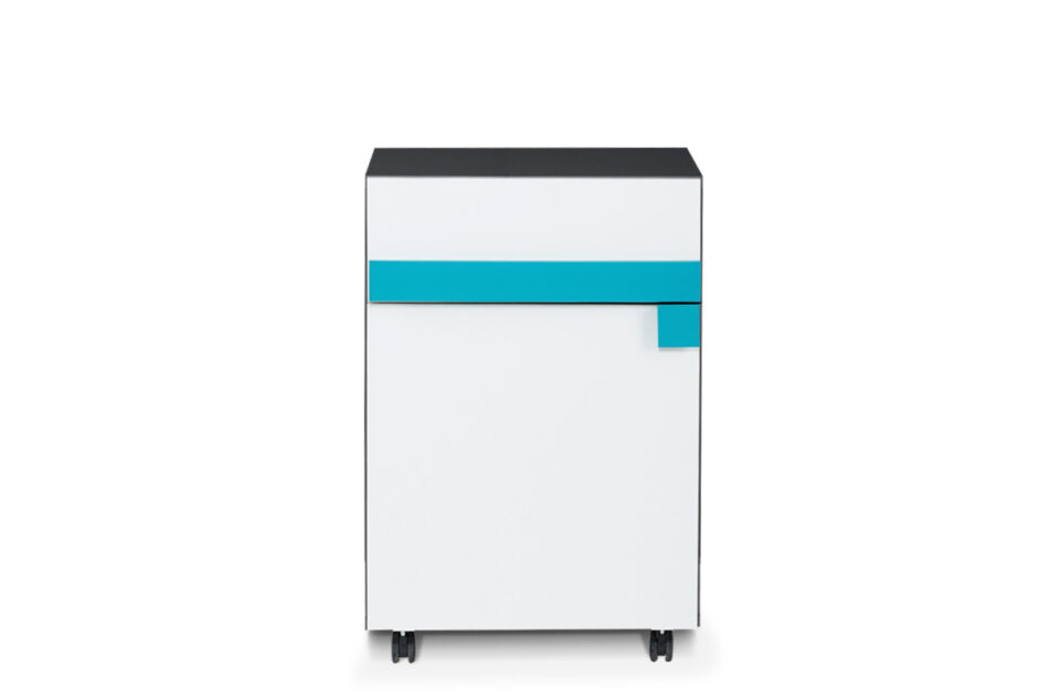 SHIBU Zestaw meble do pokoju dziecka 5 elementów  grafit/biały/niebieski - zdjęcie 7