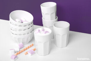 ARALES, CAMPI, https://dev1-mda.konsimo.pl/kolekcja/arales-campi/ Zestaw śniadaniowy, 4 os. biały - zdjęcie