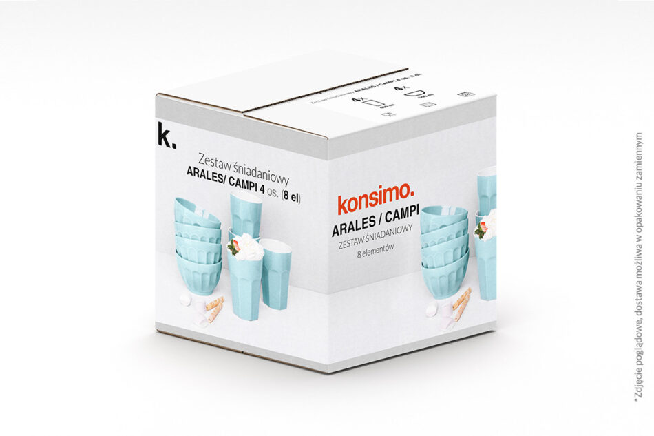 ARALES, CAMPI Zestaw śniadaniowy, 4 os. miętowy - zdjęcie 6