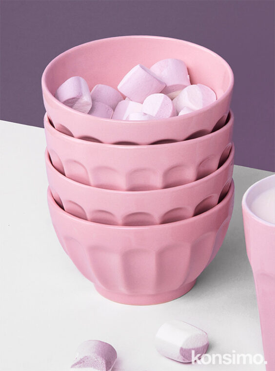 ARALES, CAMPI Zestaw śniadaniowy, 4 os. różowy - zdjęcie 6