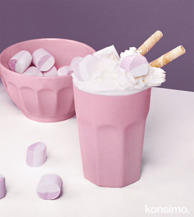 ARALES, CAMPI Zestaw śniadaniowy, 4 os. różowy - zdjęcie 5