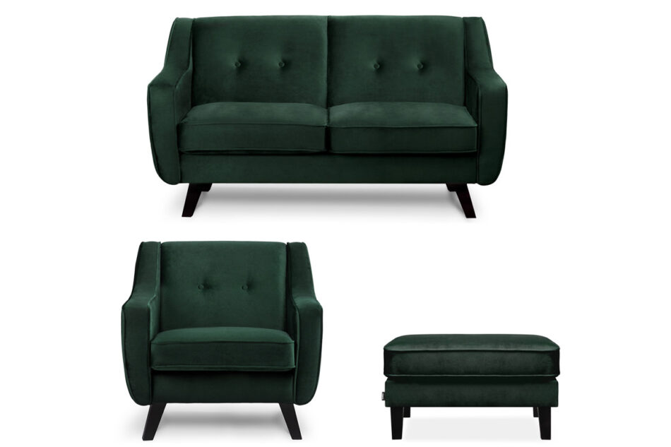 TERSO Zestaw mebli do salonu, 3 el. ciemny zielony - zdjęcie 0
