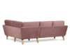 TAGIO Różowy narożnik skandynawski welur prawy koralowy - zdjęcie 3