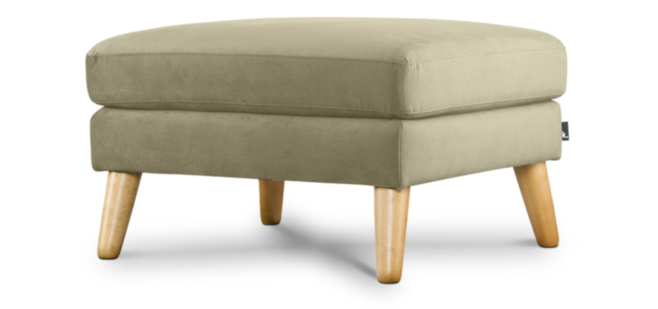 TAGIO Beżowa pufa skandynawska beżowy - zdjęcie 1