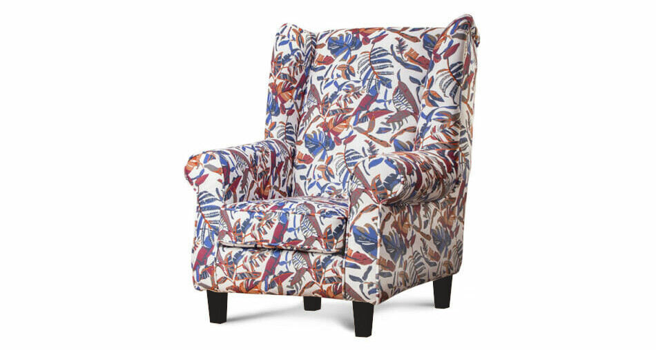 MILES Fotel biały/wielokolorowy/buk - zdjęcie 1