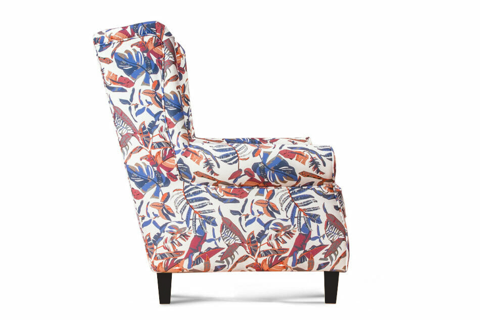 MILES Fotel biały/wielokolorowy/buk - zdjęcie 2