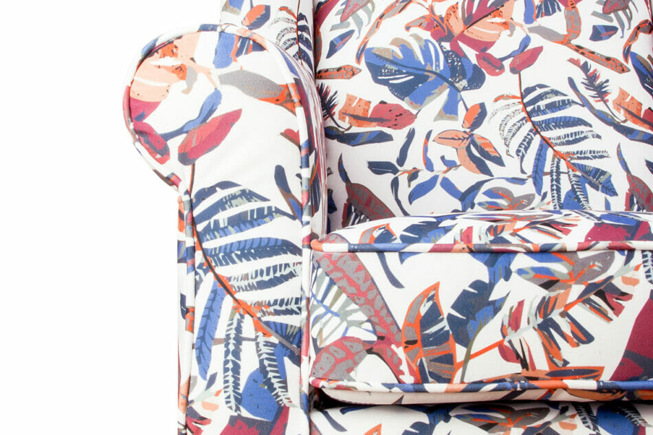 MILES Fotel biały/wielokolorowy/buk - zdjęcie 4