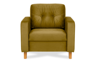 ERISO, https://dev1-mda.konsimo.pl/kolekcja/eriso/ Żółty fotel welurowy do salonu miodowy - zdjęcie