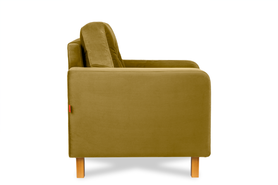 ERISO Żółty fotel welurowy do salonu miodowy - zdjęcie 2