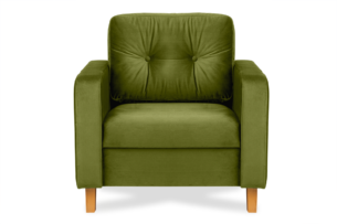 ERISO, https://dev1-mda.konsimo.pl/kolekcja/eriso/ Zielony welurowy fotel do salonu oliwkowy - zdjęcie