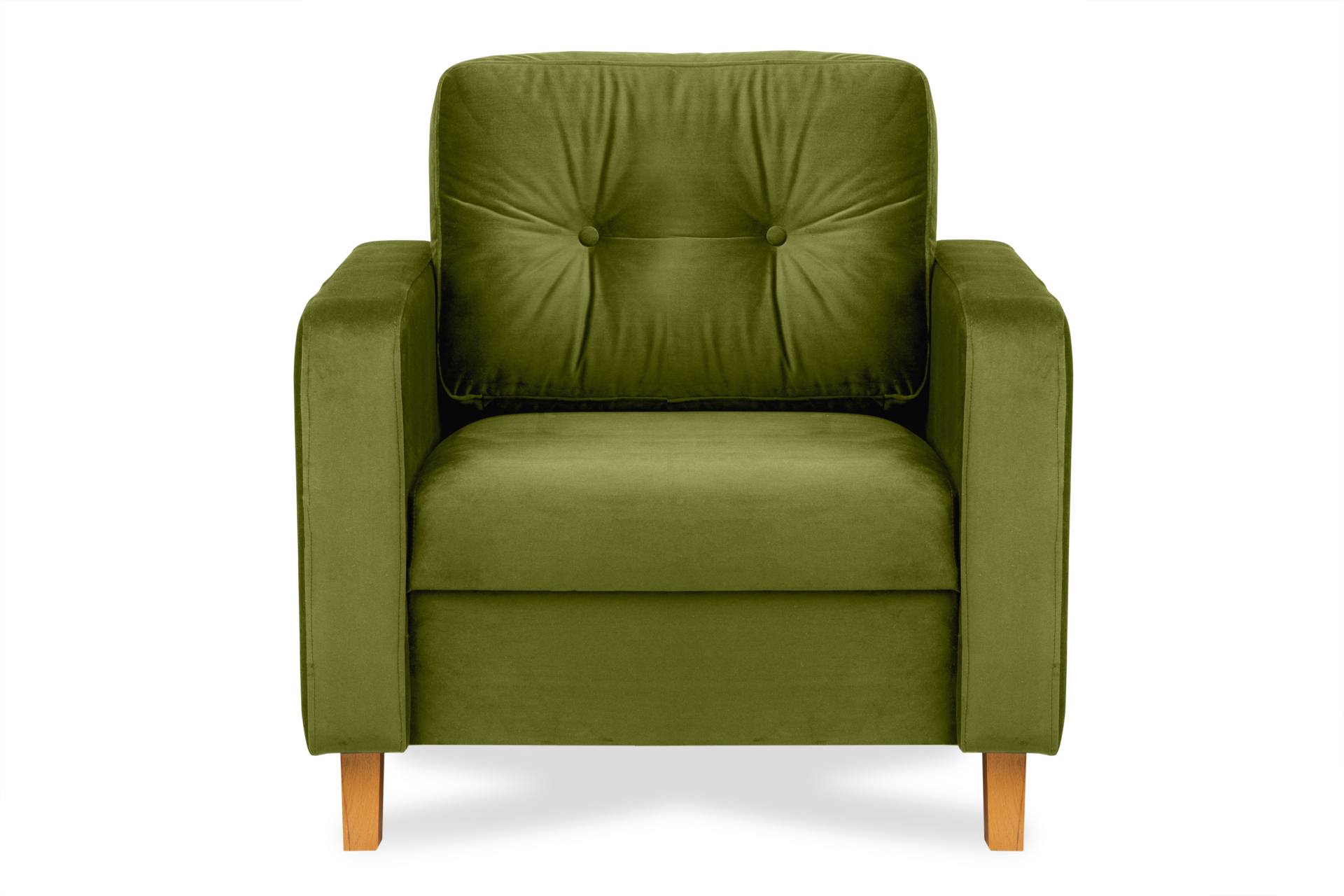 Zielony welurowy fotel do salonu