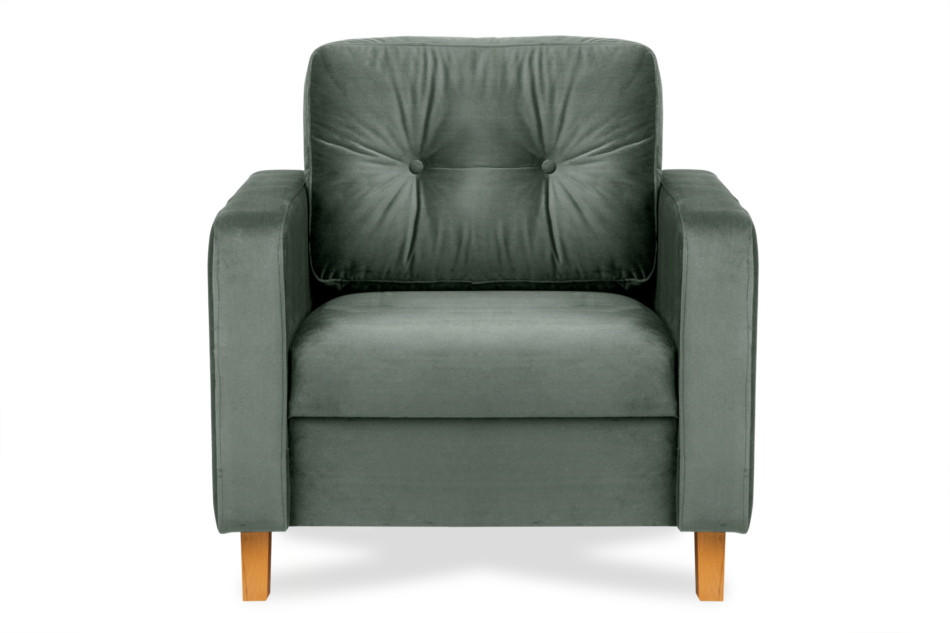 ERISO Szary welurowy fotel do salonu popielaty - zdjęcie 0