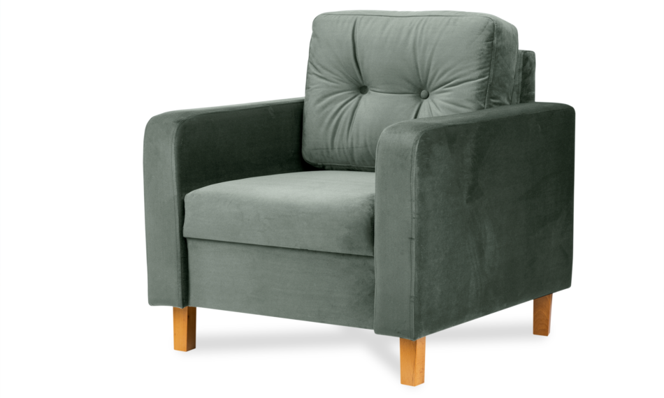 ERISO Szary welurowy fotel do salonu popielaty - zdjęcie 1