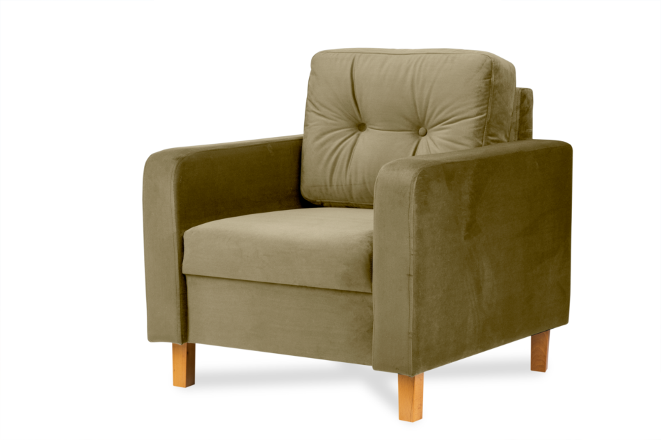 ERISO Beżowy welurowy fotel do salonu beżowy - zdjęcie 1