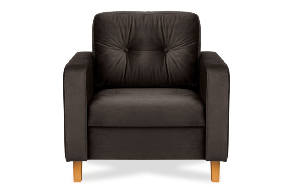 ERISO Brązowy welurowy fotel do salonu brązowy - zdjęcie 0