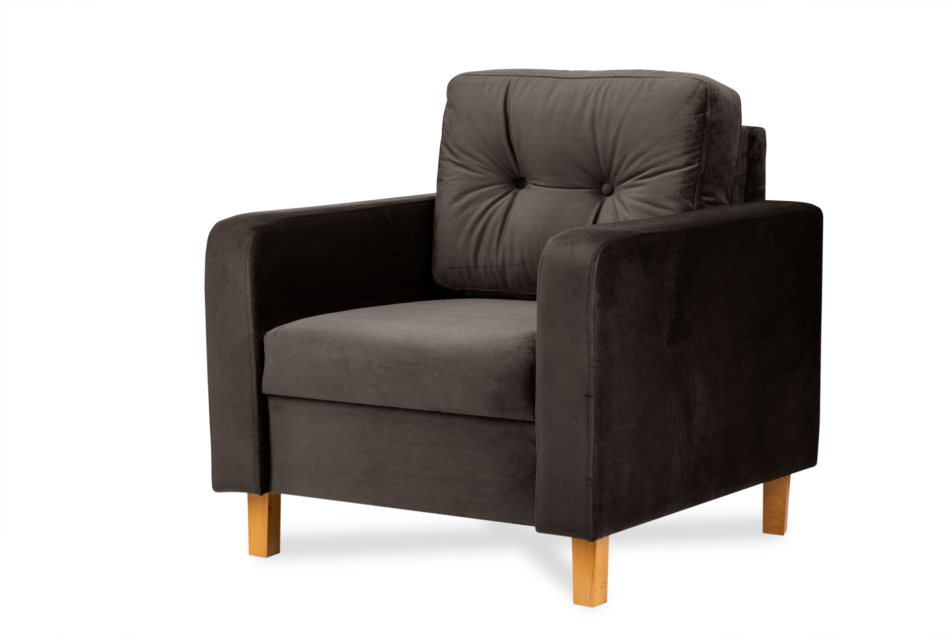 ERISO Brązowy welurowy fotel do salonu brązowy - zdjęcie 1