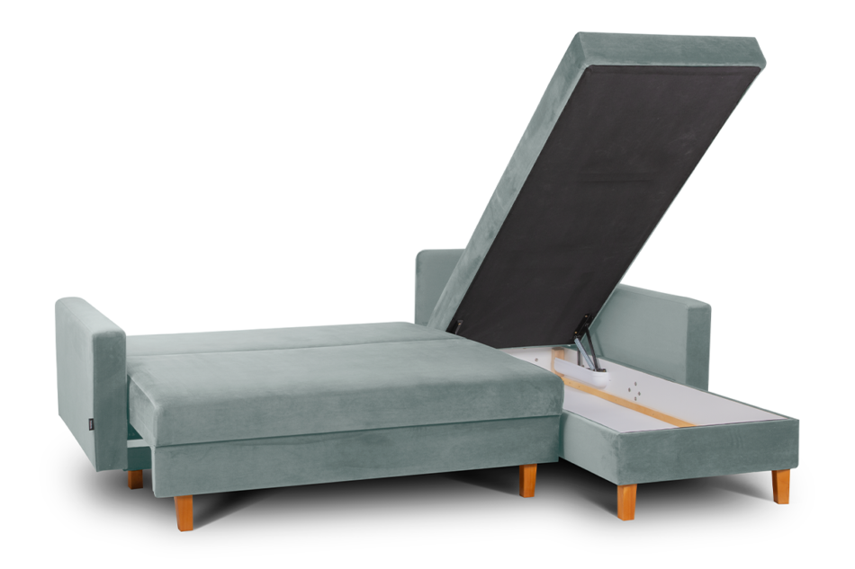 ERISO Welurowy szary narożnik do salonu szary - zdjęcie 0