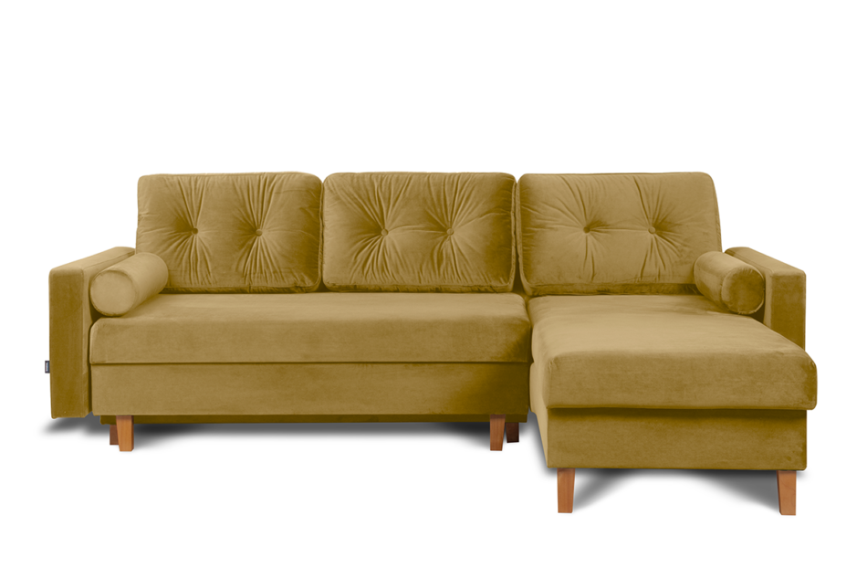 ERISO Żółty narożnik welurowy do salonu miodowy - zdjęcie 0