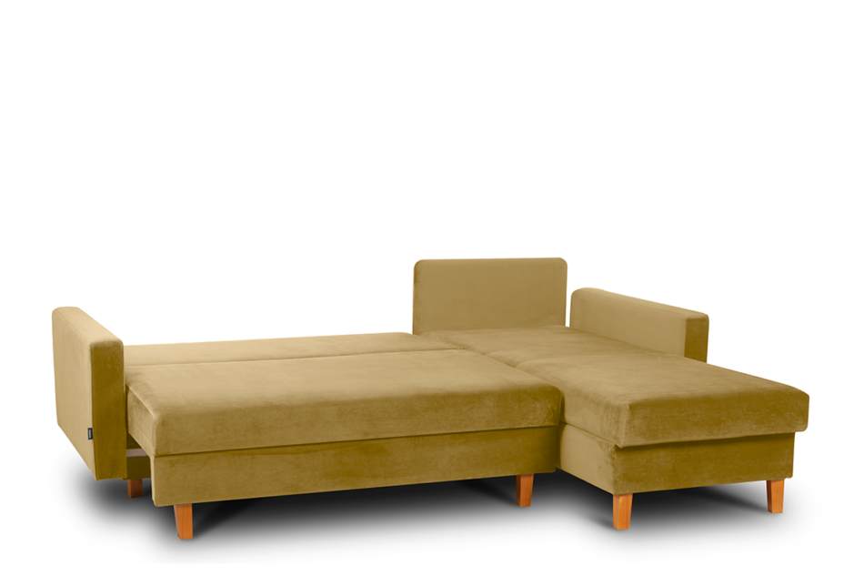 ERISO Żółty narożnik welurowy do salonu miodowy - zdjęcie 2