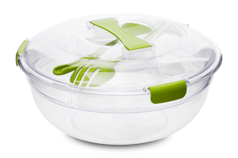 CAIMA Pojemnik na sałatkę przezroczysty/zielony - zdjęcie 1
