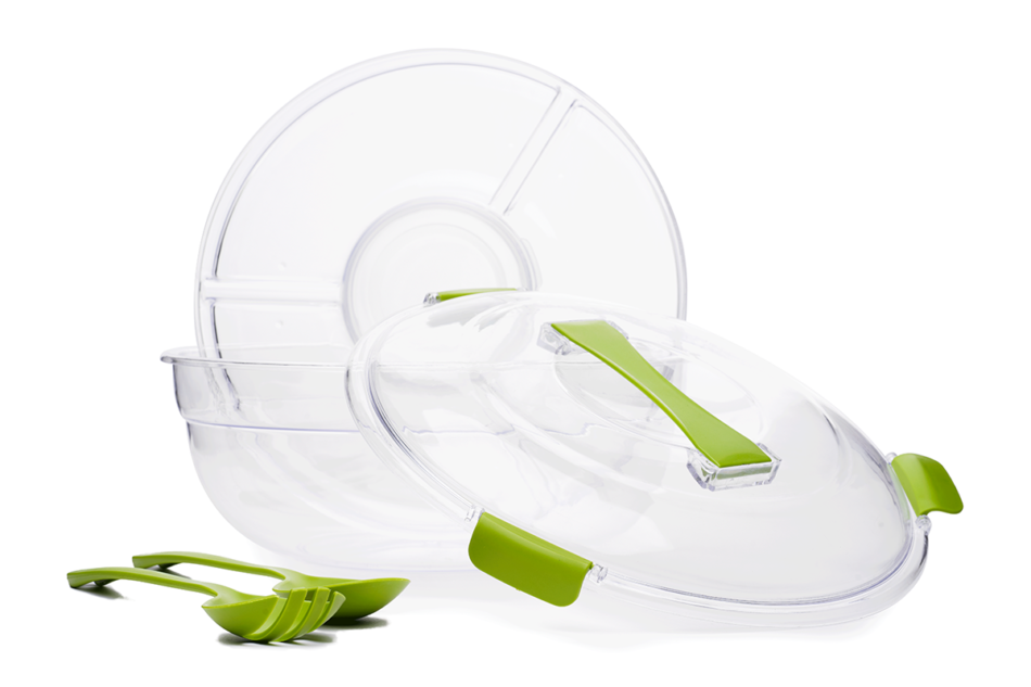 CAIMA Pojemnik na sałatkę przezroczysty/zielony - zdjęcie 4