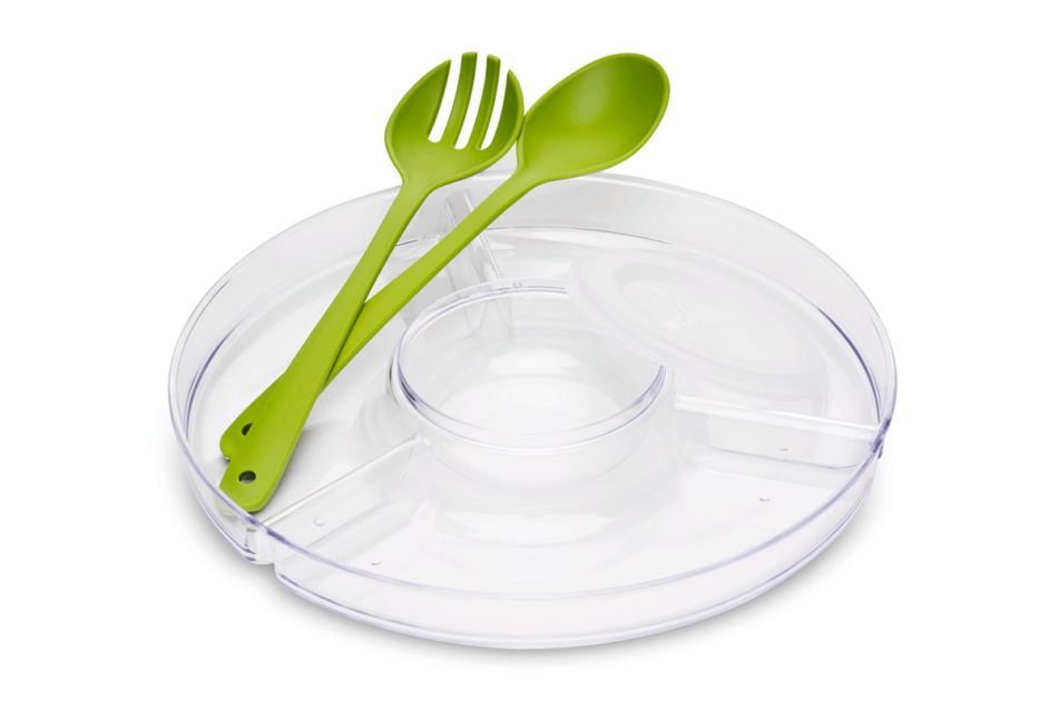 CAIMA Pojemnik na sałatkę przezroczysty/zielony - zdjęcie 5