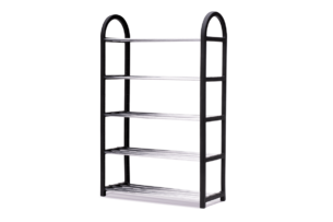 SELAGO, https://dev1-mda.konsimo.pl/kolekcja/selago/ Stojak na buty srebrny/czarny - zdjęcie