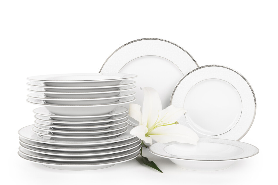 NEW HOLLIS PLATIN Serwis obiadowy 6os. (18el.) Platin - zdjęcie 0