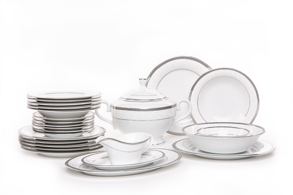 GEOS PLATIN Serwis obiadowy 6os. (18el.) Platin - zdjęcie 0