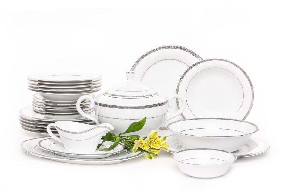 GEOS PLATIN Serwis obiadowy 6os. (18el.) Platin - zdjęcie 2