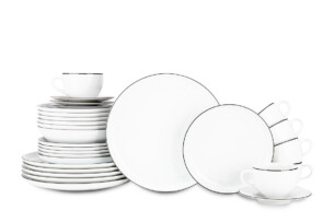 NORA CZARNY RANT, https://dev1-mda.konsimo.pl/kolekcja/nora-czarny-rant/ Zestaw obiadowy 6os. (30 el.) Czarny Rant - zdjęcie