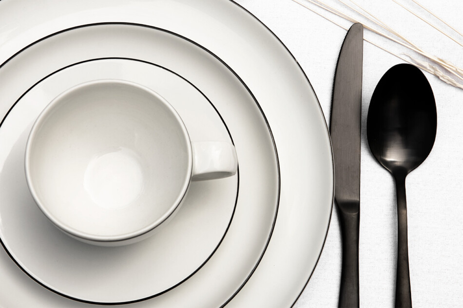 NORA CZARNY RANT Zestaw obiadowy 6os. (30 el.) Czarny Rant - zdjęcie 9