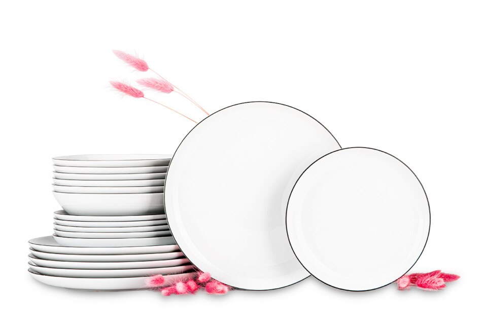 NORA CZARNY RANT Zestaw obiadowy 6os. (18 el.) Czarny Rant - zdjęcie 0