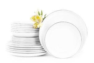 NORA PLATYNOWA LINIA, https://dev1-mda.konsimo.pl/kolekcja/nora-platynowa-linia/ Zestaw obiadowy 6os. (18 el.) Platynowa Linia - zdjęcie