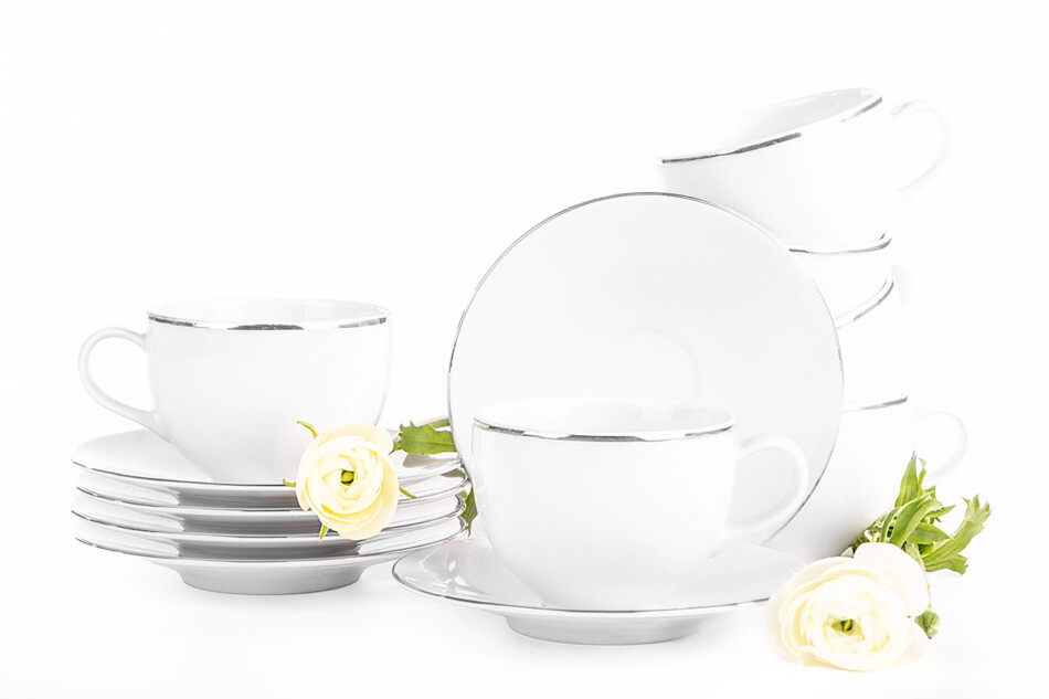 NORA PLATYNOWA LINIA Komplet filiżanek 6os. (12el.) Platynowa Linia - zdjęcie 1