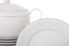 AMELIA CARMEN Zestaw obiadowy 6os. (25 el.) biały - zdjęcie 12