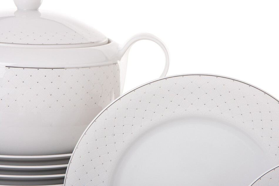 AMELIA CARMEN Zestaw obiadowy 6os. (25 el.) biały - zdjęcie 11