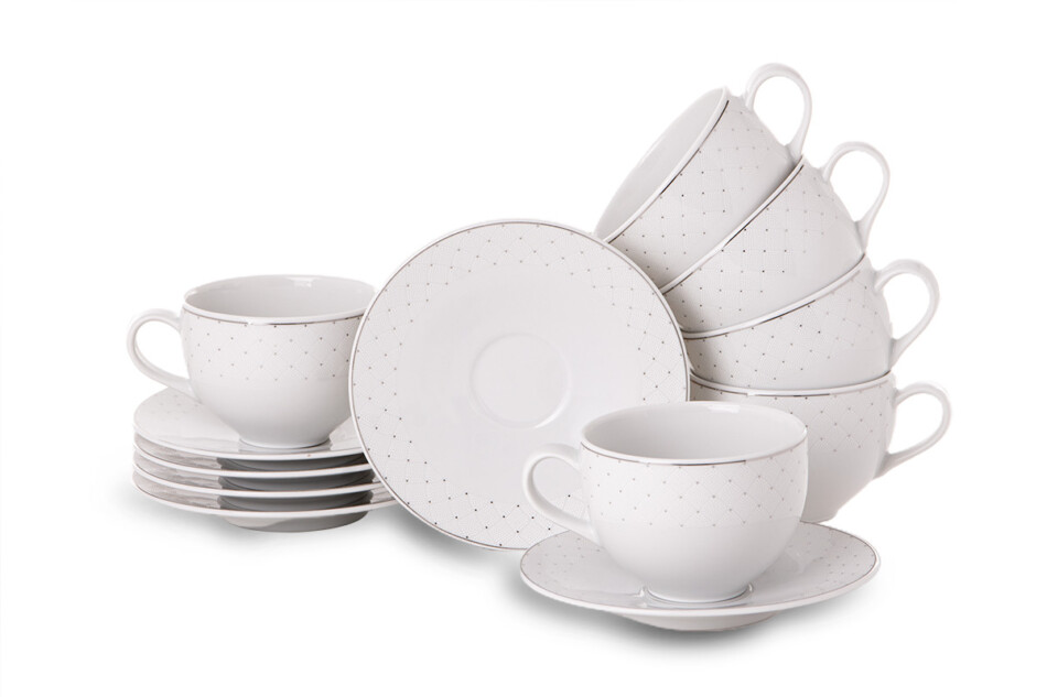 AMELIA CARMEN Komplet filiżanek 6os. (12el.) biały - zdjęcie 1