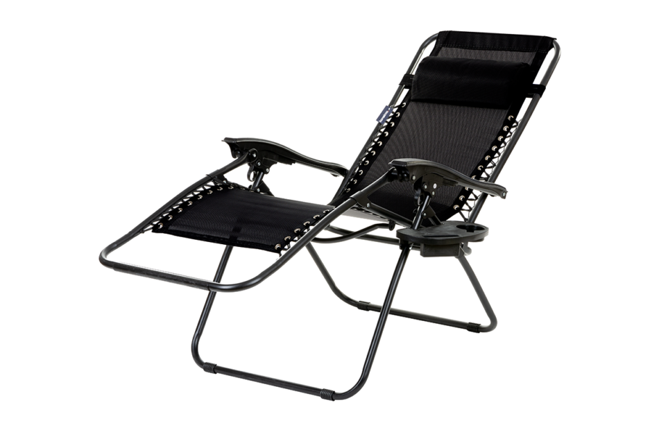 CORACIAS Leżak ogrodowy czarny - zdjęcie 1