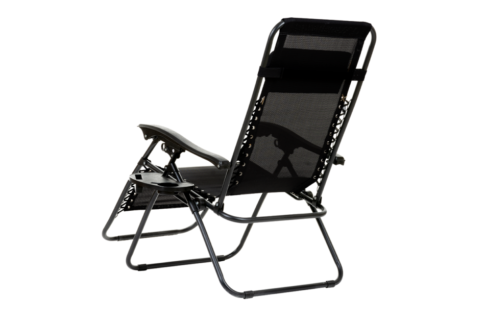 CORACIAS Leżak ogrodowy czarny - zdjęcie 3