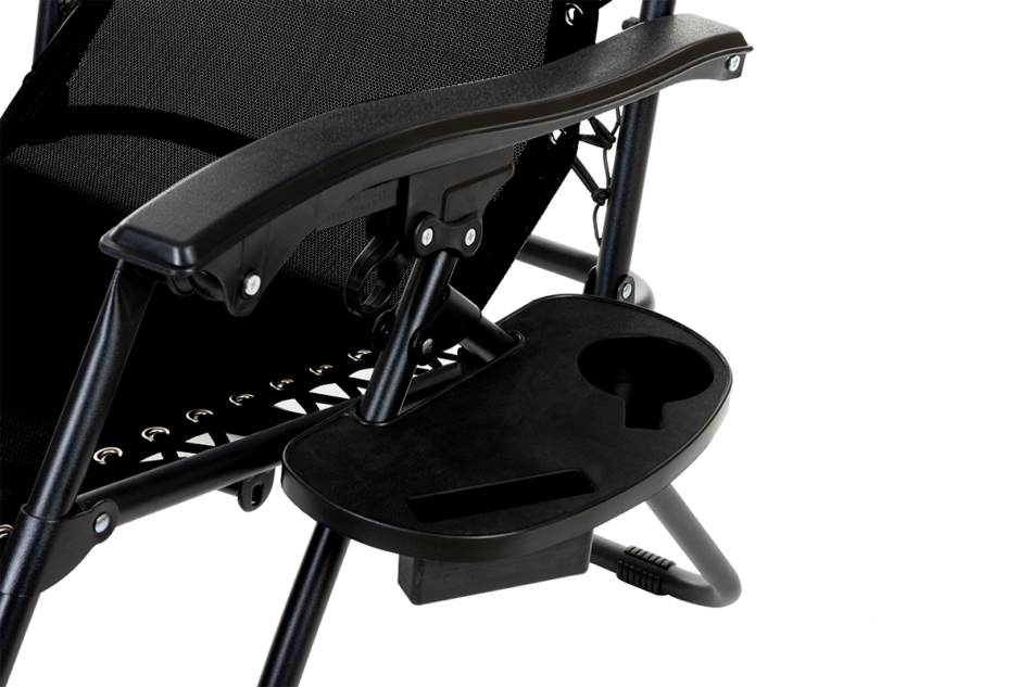 CORACIAS Leżak ogrodowy czarny - zdjęcie 5