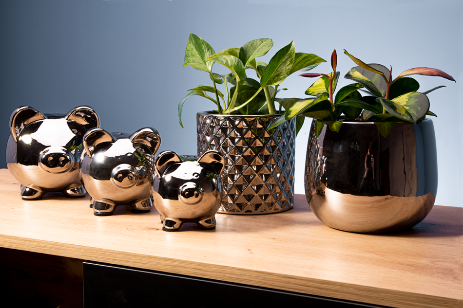 TIBILLO Świnka skarbonka srebrny - zdjęcie 4