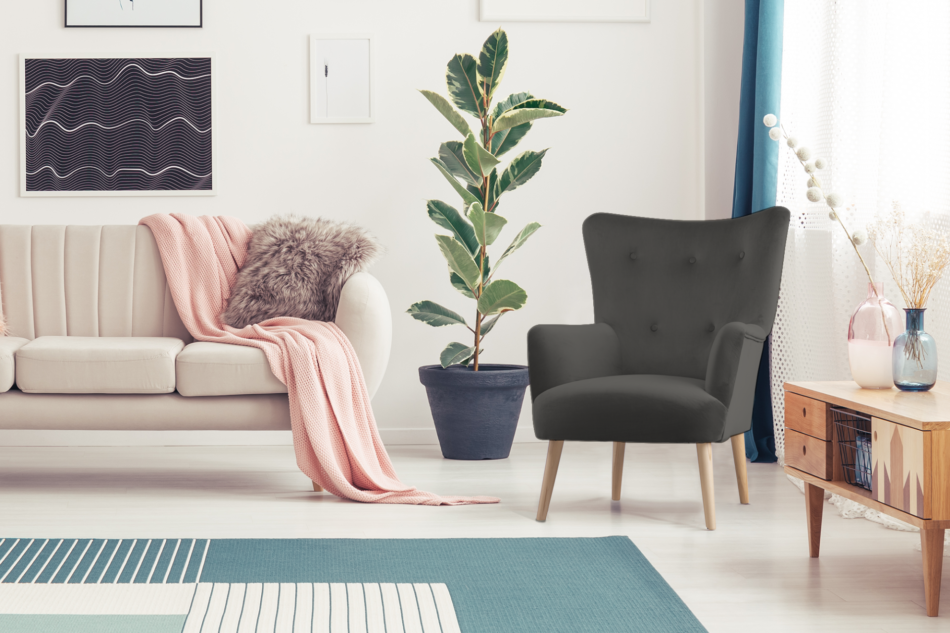 ACRIDO Fotel ciemny szary - zdjęcie 1